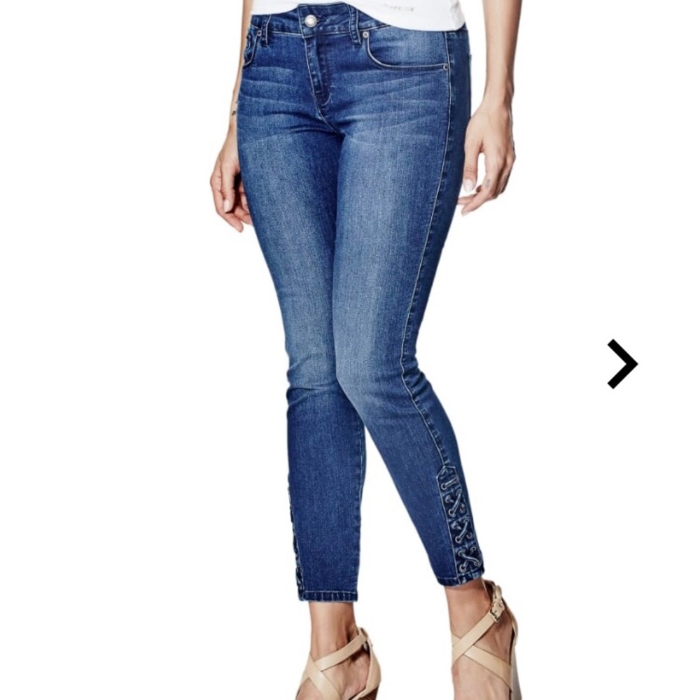 GUESS lace-up ankle jeans